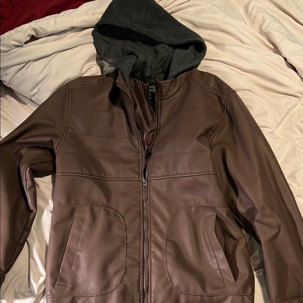 Men's Brown Hooded Jacket
